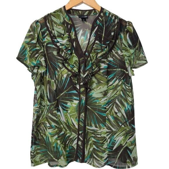 East 5th Green and Brown Button Down Shirt - Picture 1 of 9